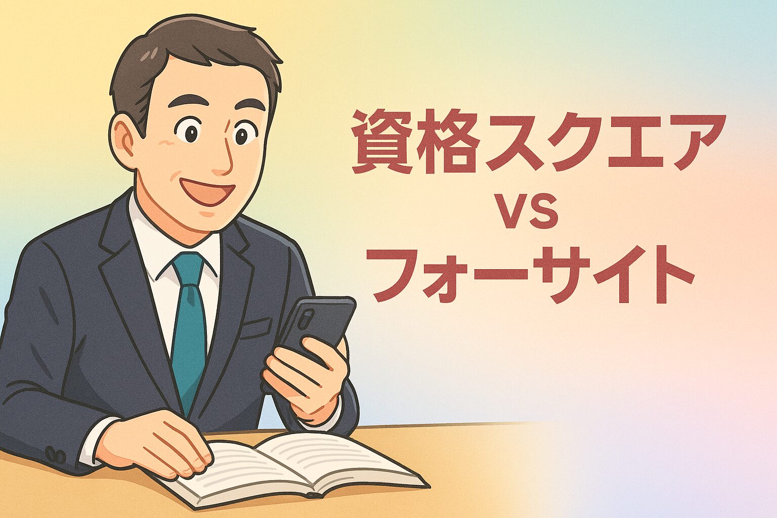 64 資格スクエア vs フォーサイト|40代にはどちらが合う?初心者向け通信講座比較【行政書士】