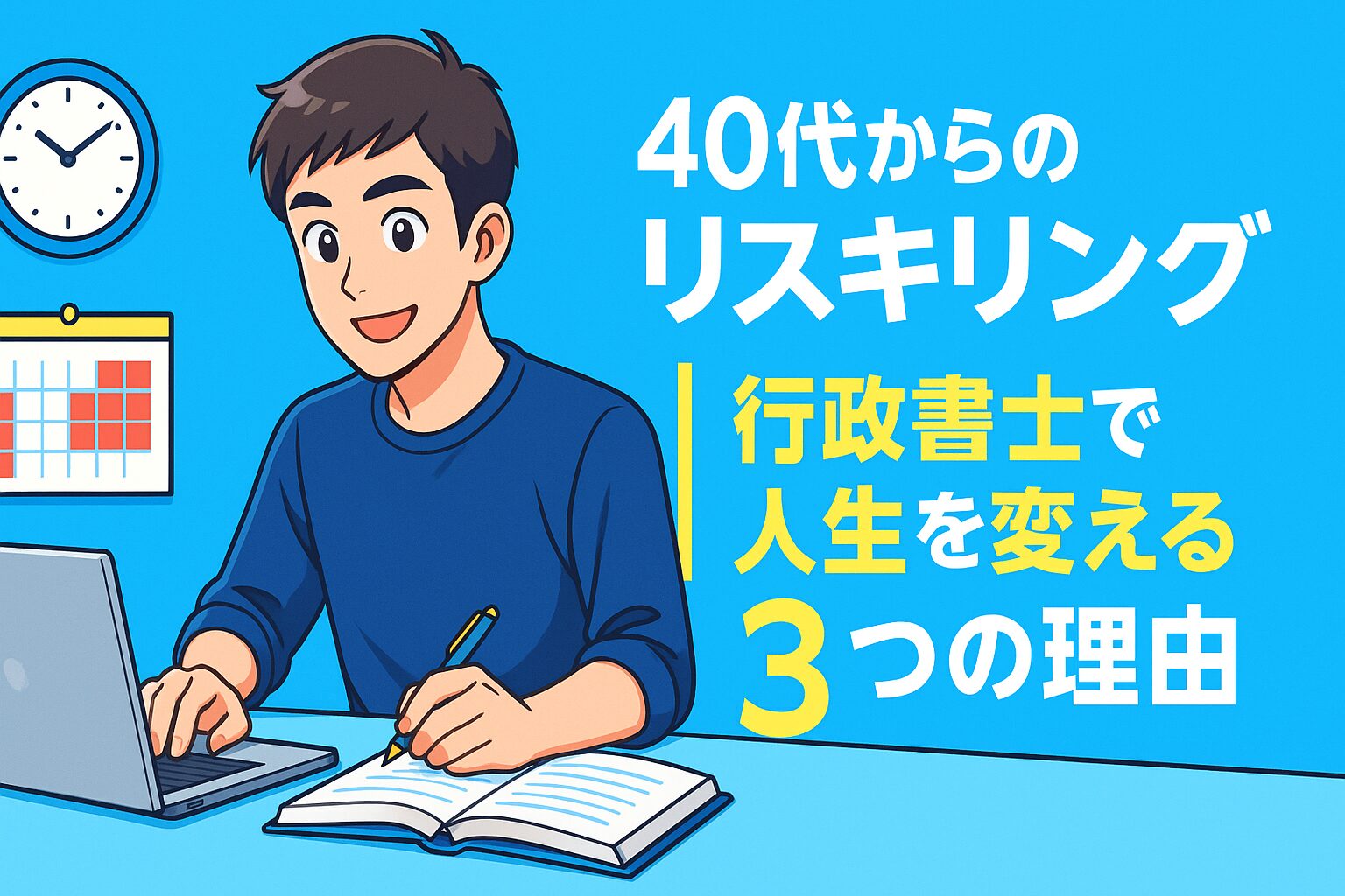 30 40代からのリスキリング!行政書士が人生を変える3つの理由