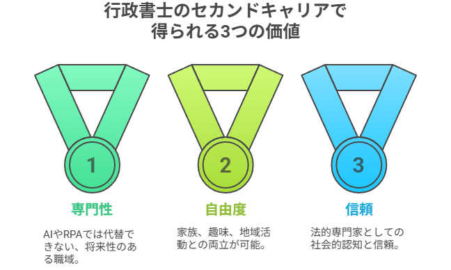 行政書士のセカンドキャリアで得られる３つの価値