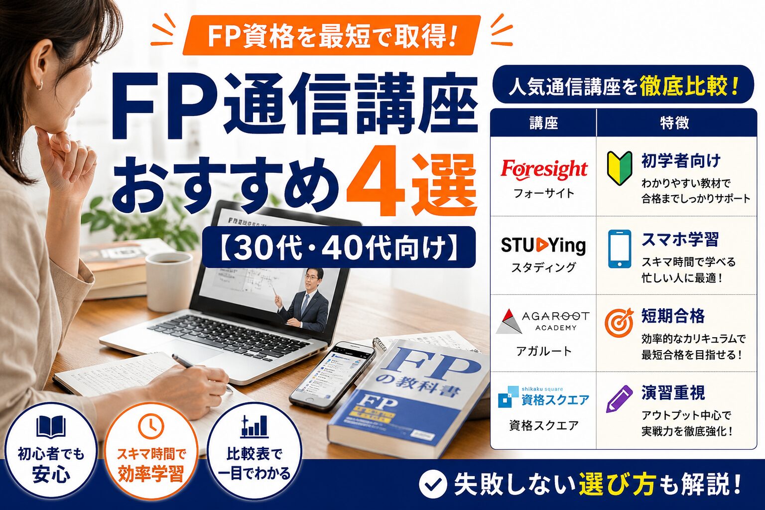 【最新版】FP通信講座おすすめ比較ランキング