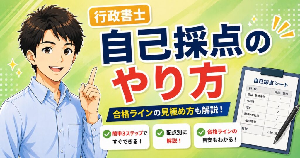 【2026年版】行政書士試験の自己採点のやり方|記述待ち2か月の動き方