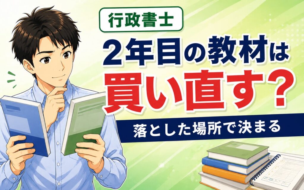 【2026年最新】行政書士2年目の教材は買い直すべき?判断基準