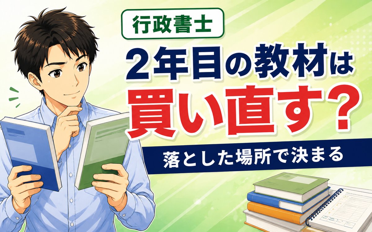 【2026年最新】行政書士2年目の教材は買い直すべき?判断基準