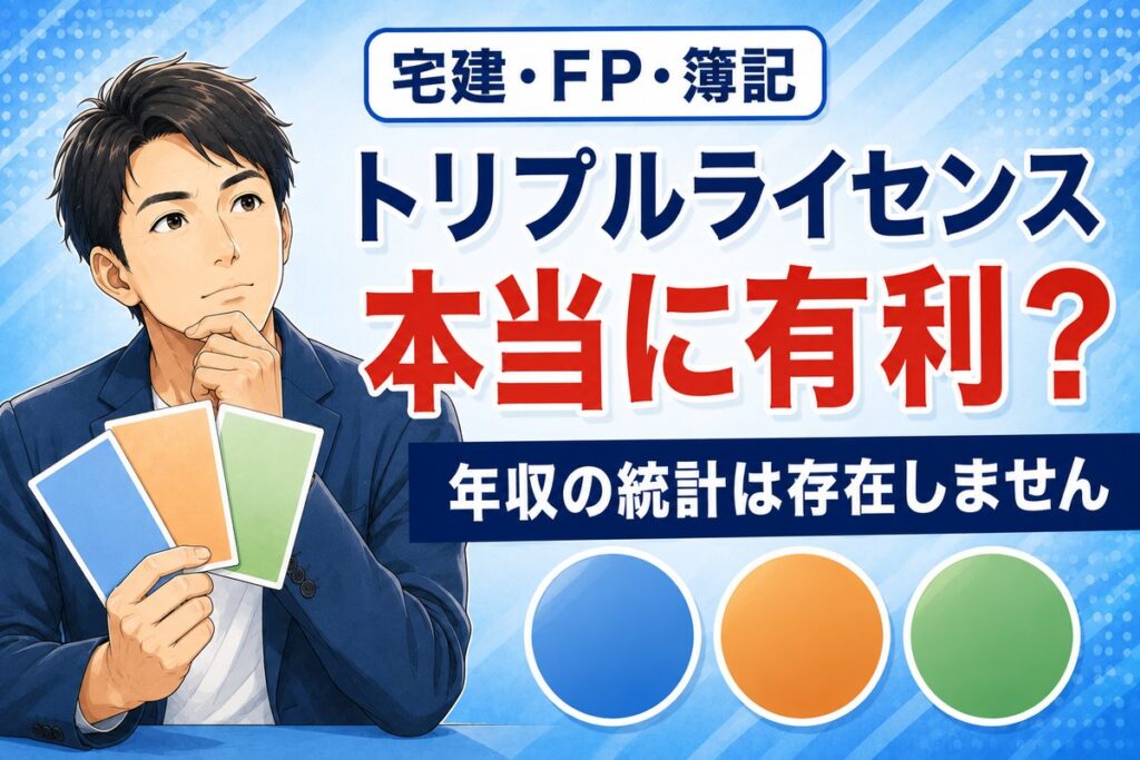 宅建・FP・簿記のトリプルライセンスは有利？年収の実態と取る順番